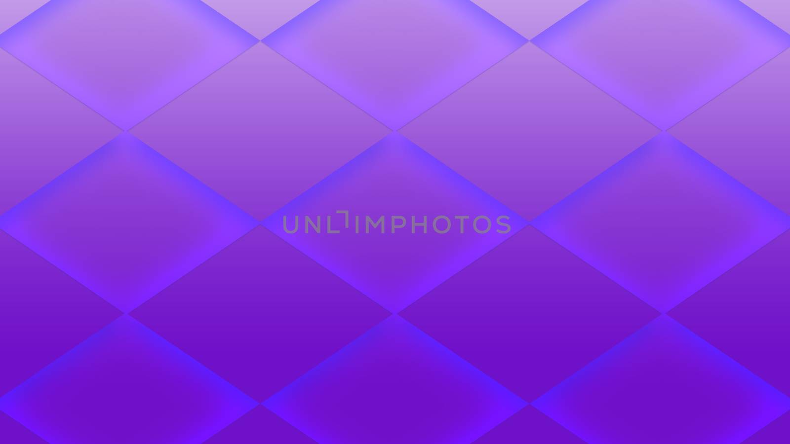 Purple neon gradient background with 3d square grid on it. Illustration