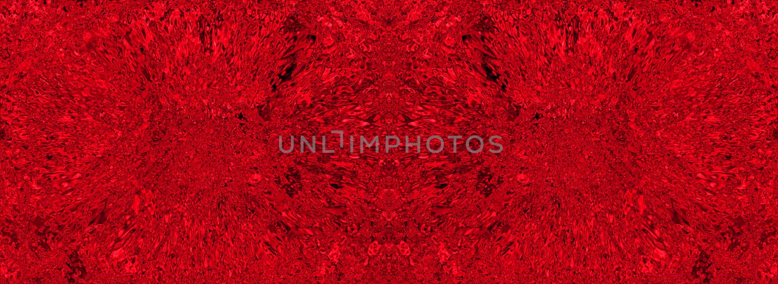 Red abstract distorted textured background. Rippled surface. Panoramic view. Banner.