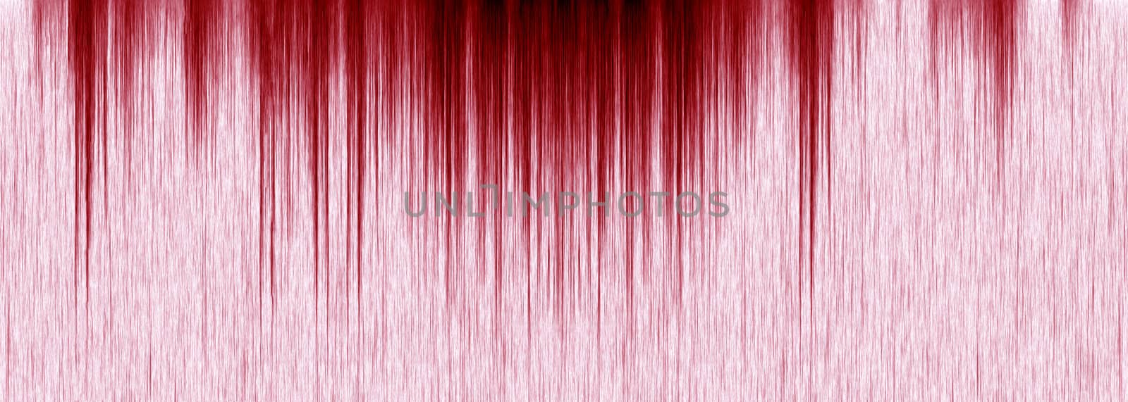 Abstract metal surface with red paint leaking down the surface. Panoramic view. Banner.