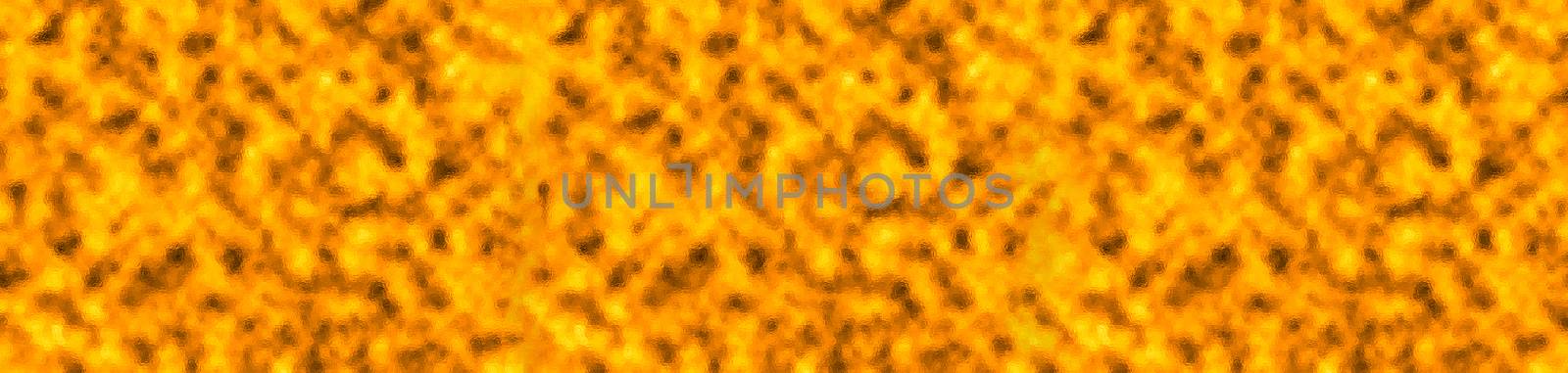 Gold blurred abstract background. Textured glass surface. Panoramic view. Banner.