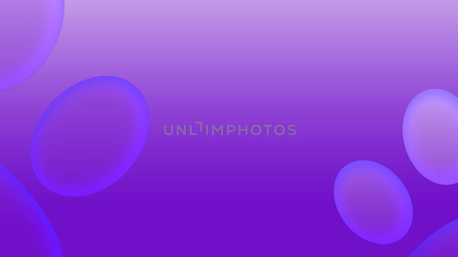 Purple neon gradient background with 3d glowing ovals on it. Illustration