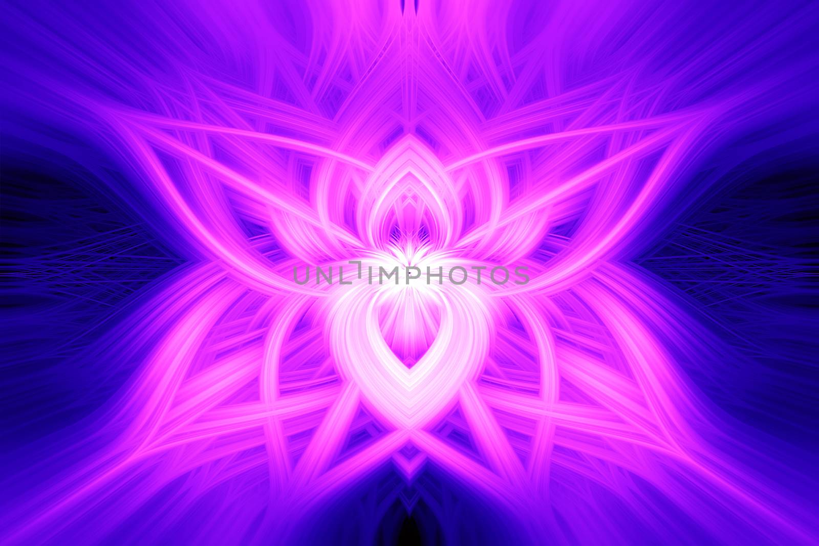 Beautiful abstract intertwined 3d fibers forming a shape of sparkle, flame, flower, interlinked hearts or butterfly. Pink, blue, and purple colors. Illustration.