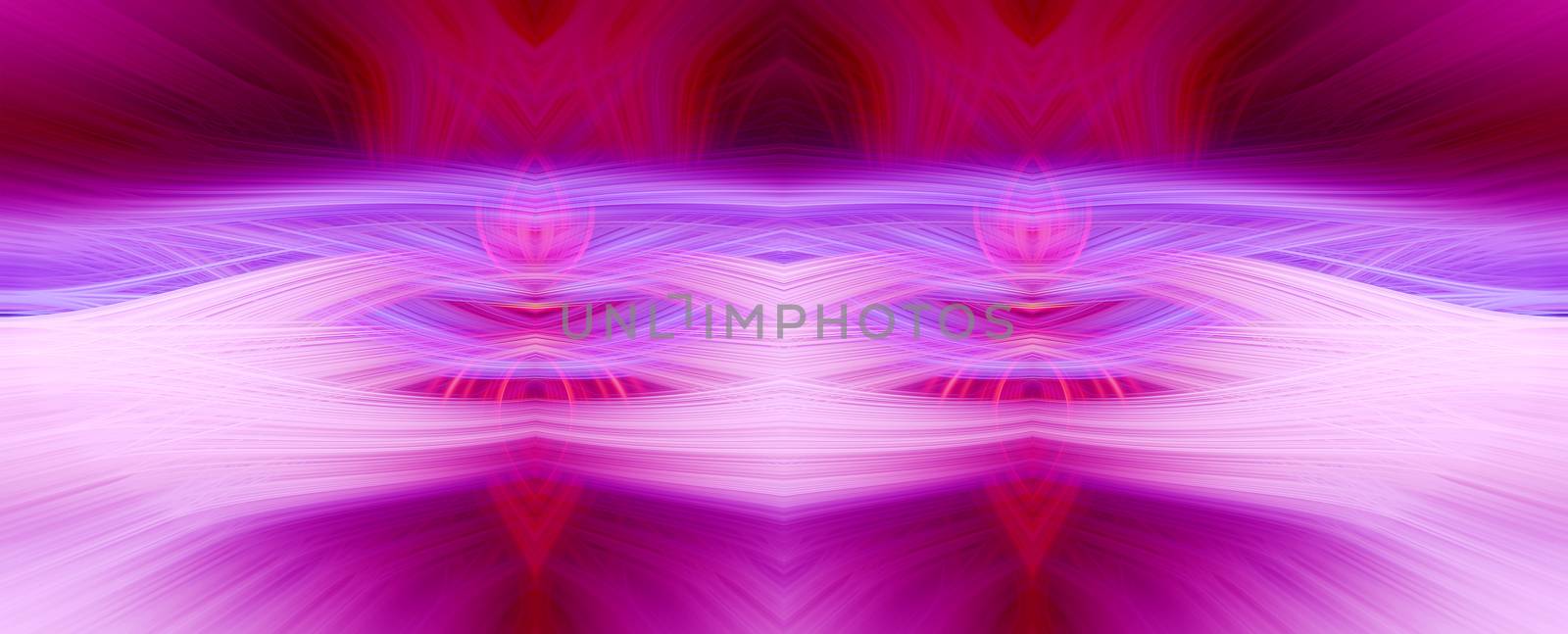 Beautiful abstract intertwined symmetrical 3d fibers forming a shape of sparkle, flame, flower, interlinked hearts. Pink, maroon, white, and purple colors. Illustration.