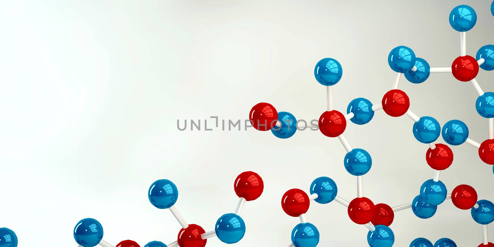 Abstract Molecules Design Background in Blue and Red