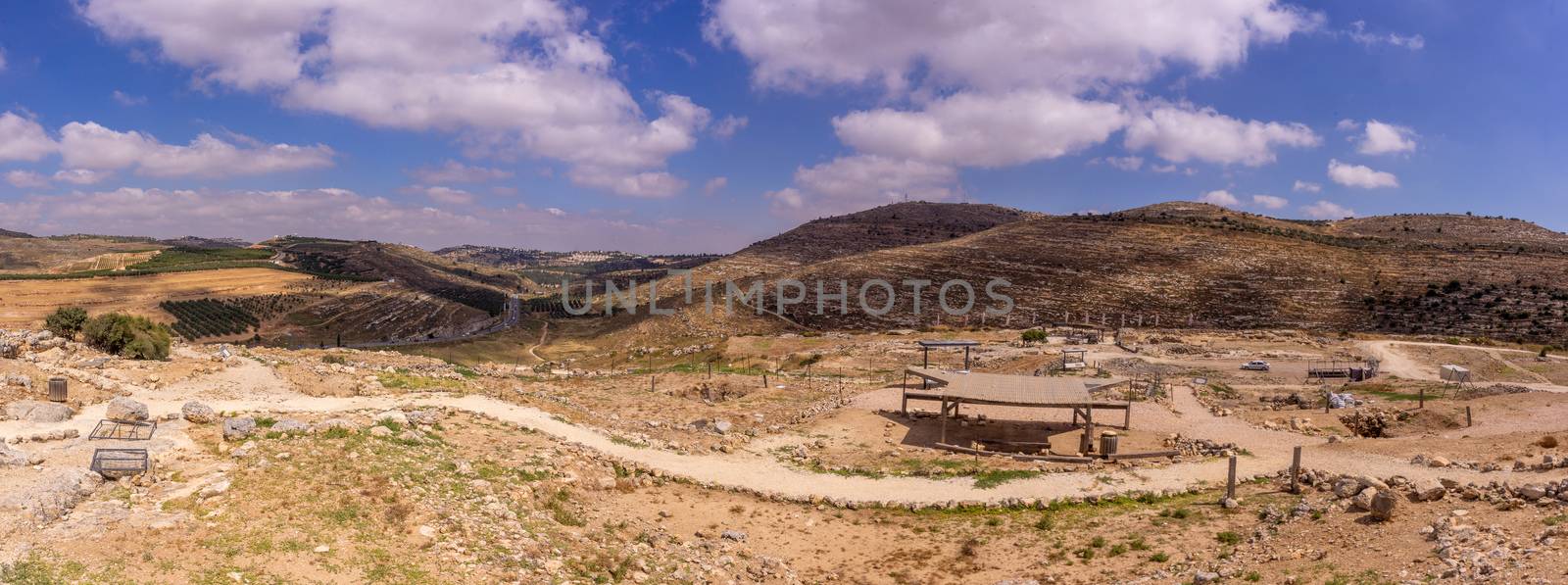 Samaria Shiloh panoramic view in summer tourism by javax