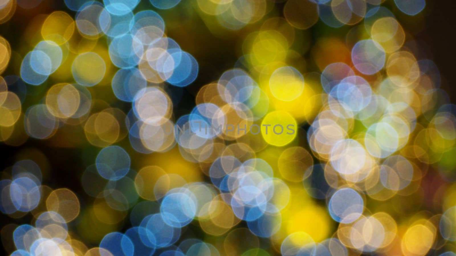 Colorful blurred bokeh lights in the night time.