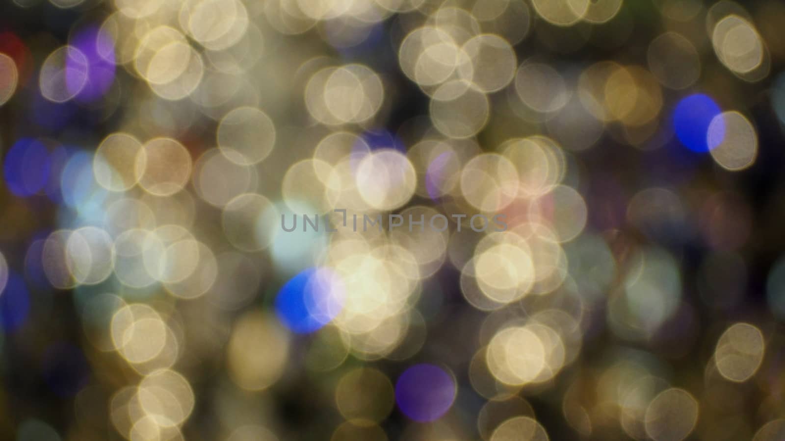 Colorful blurred bokeh lights in the night time.