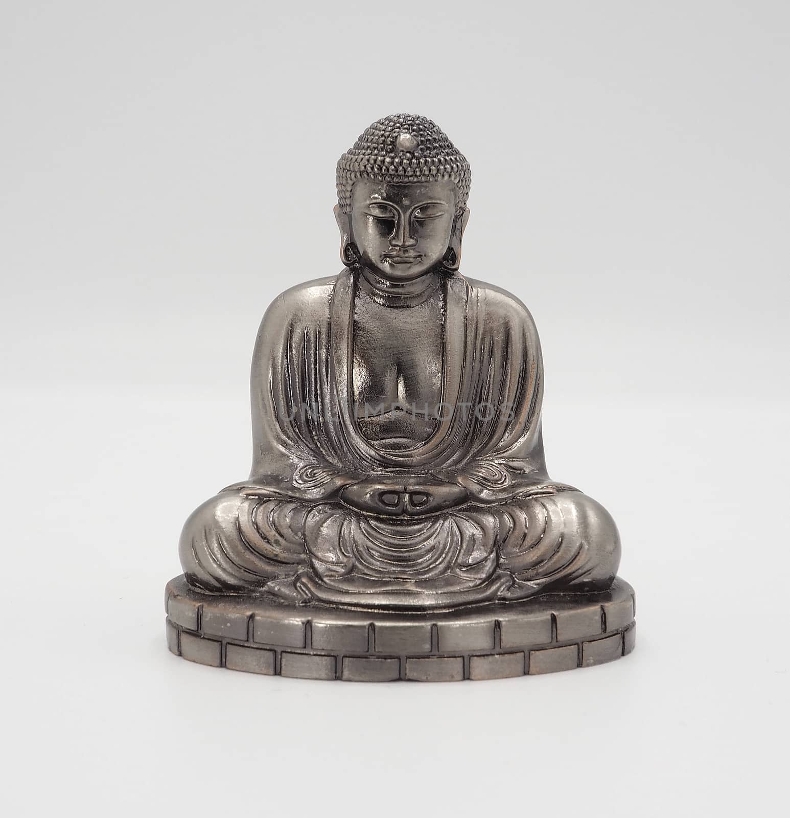 Great buddha or Daibutsu silver model of Kamakura temple Japan.