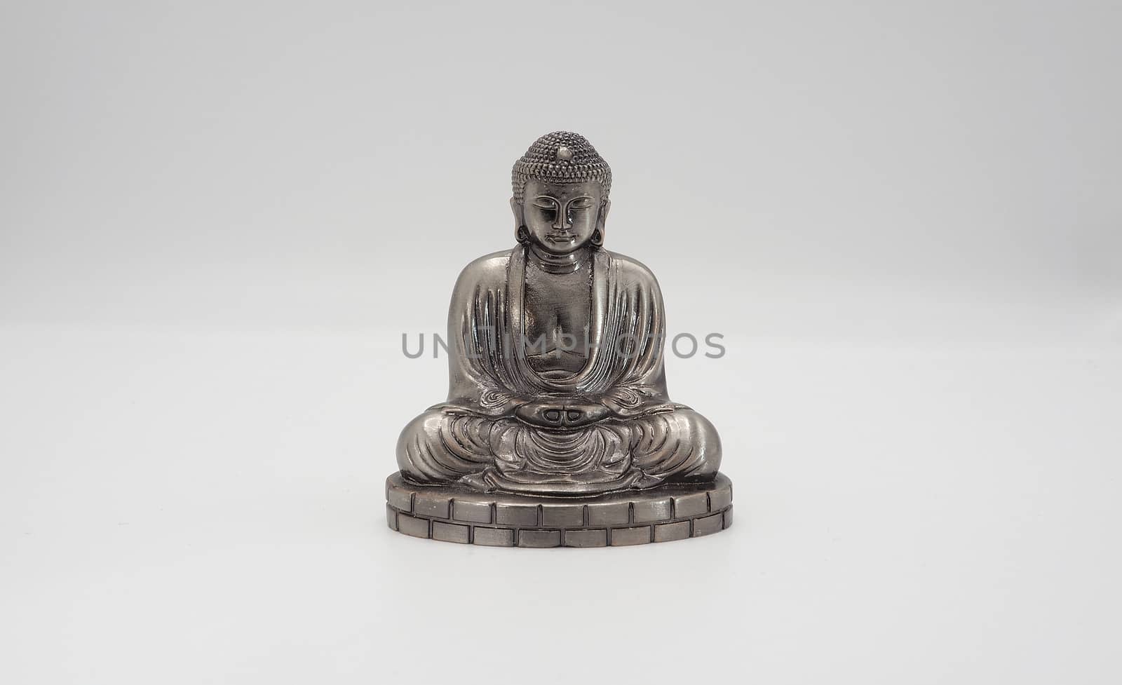 Great buddha or Daibutsu silver model of Kamakura temple Japan.