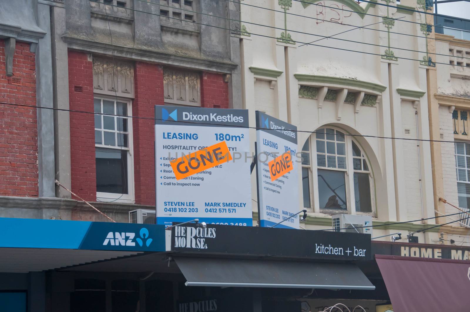 MELBOURNE, AUSTRALIA - JULY 30, 2018: Gone banner pasted on top by eyeofpaul