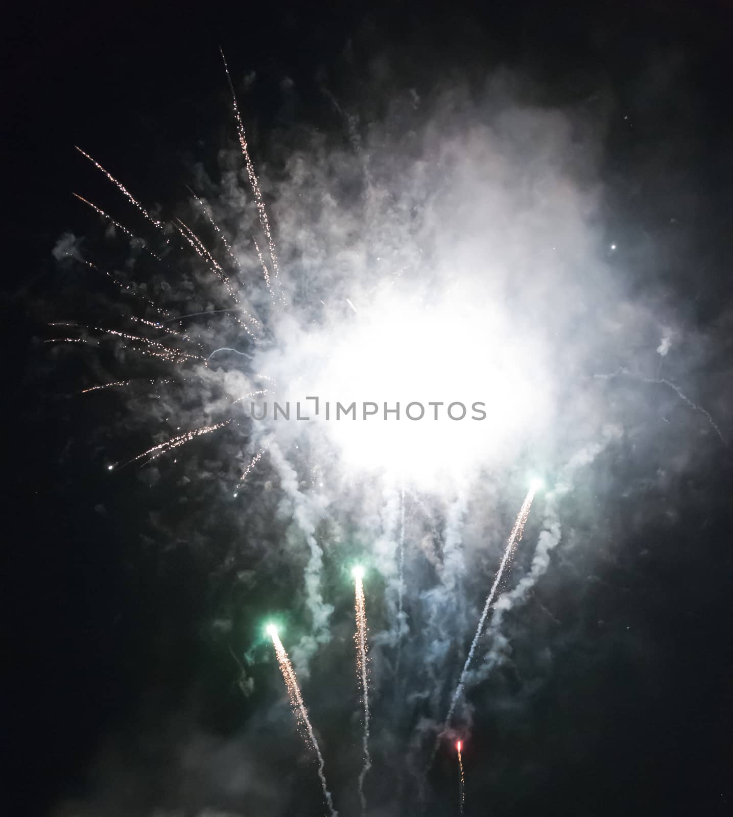 Bright firework at night