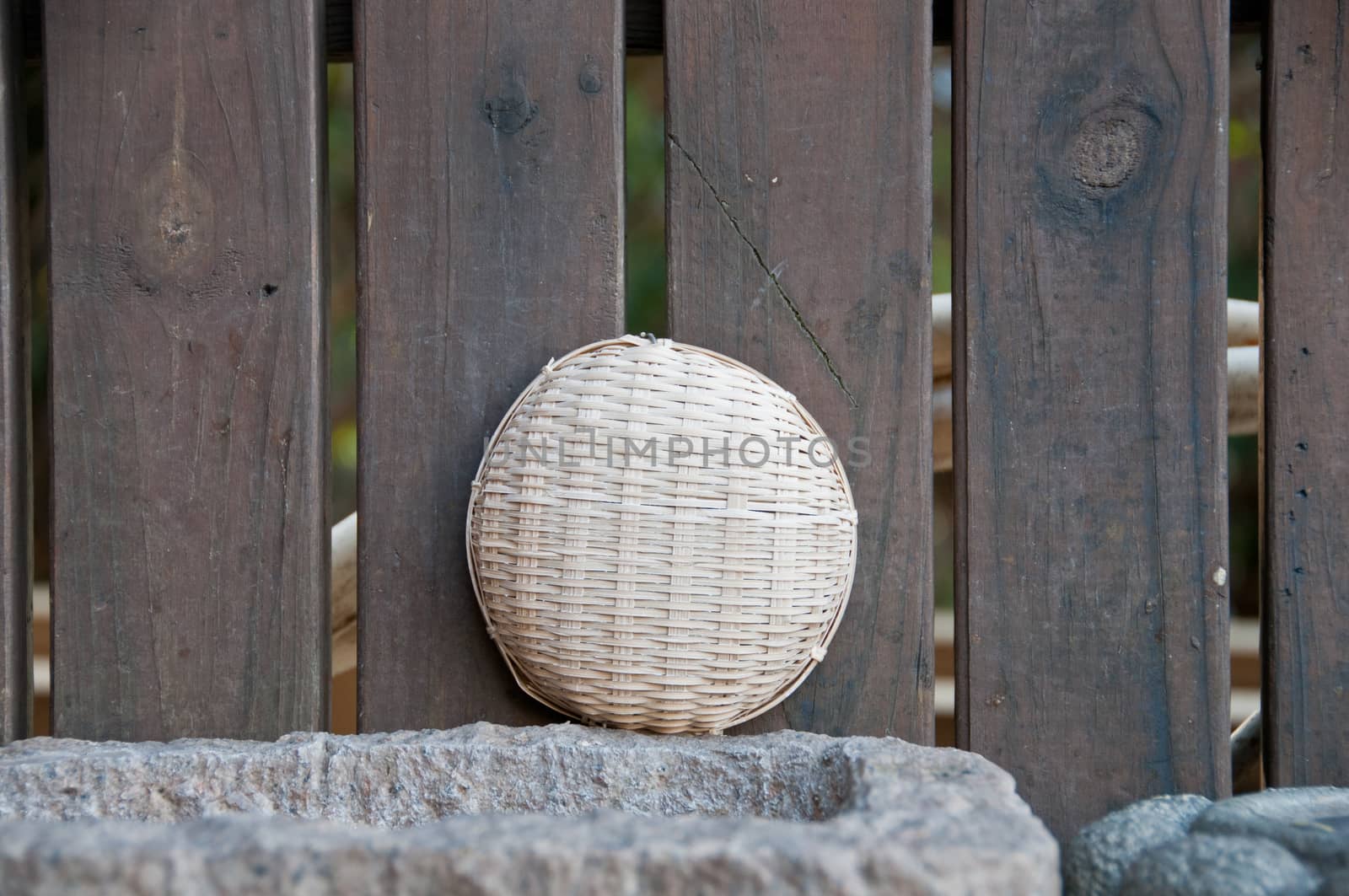 Wooden old basket Japanese style by eyeofpaul