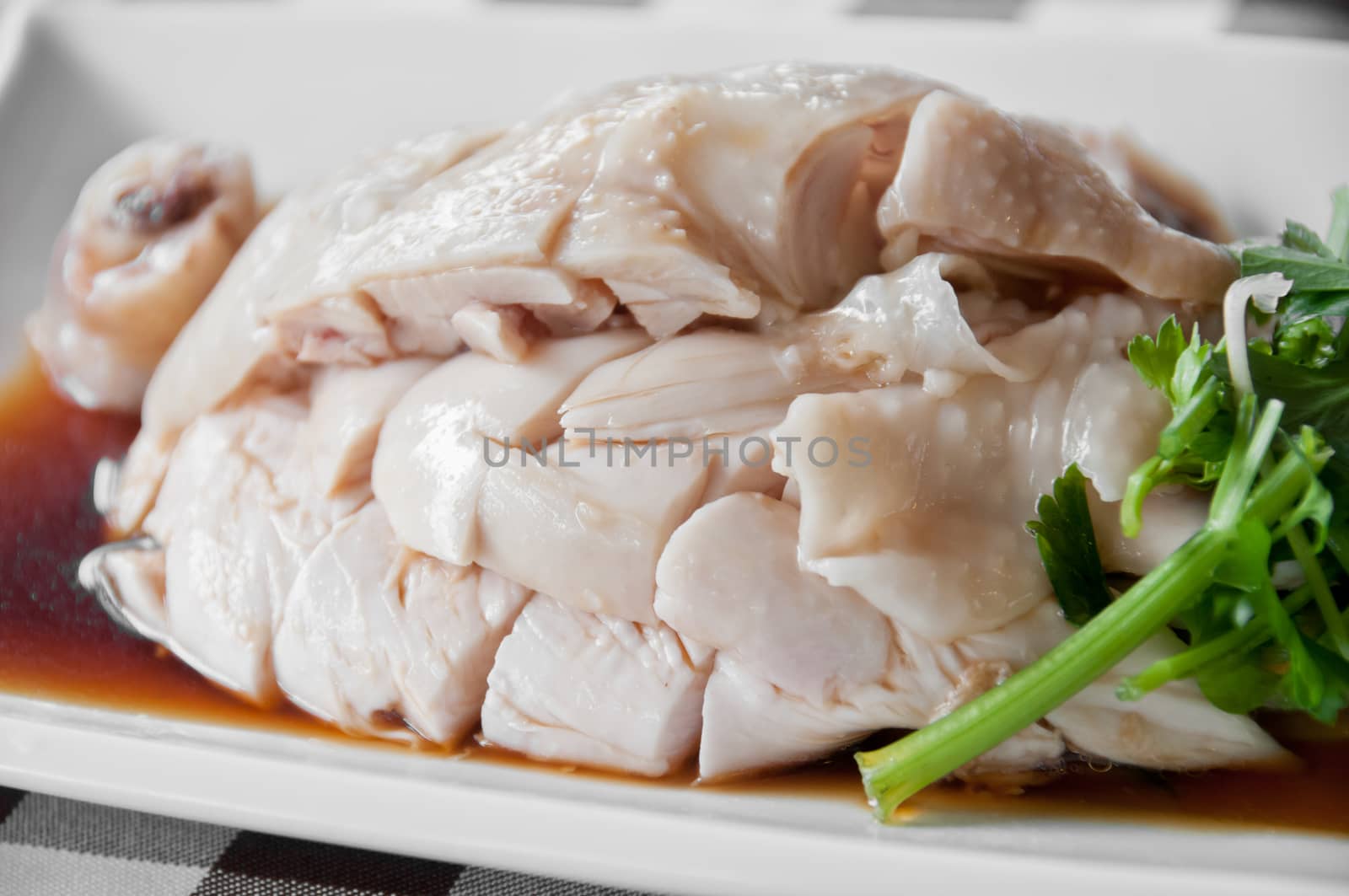 Hainanese Chicken on soy sauce