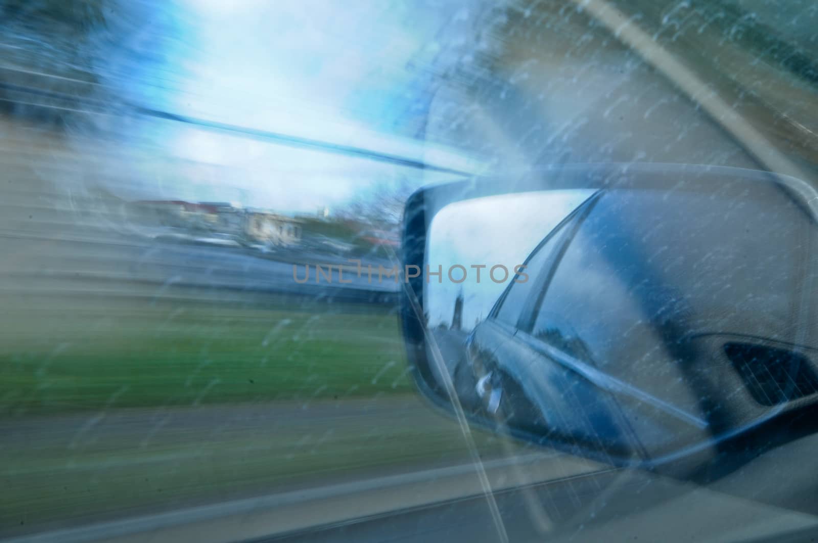 Side mirror of moving car by eyeofpaul