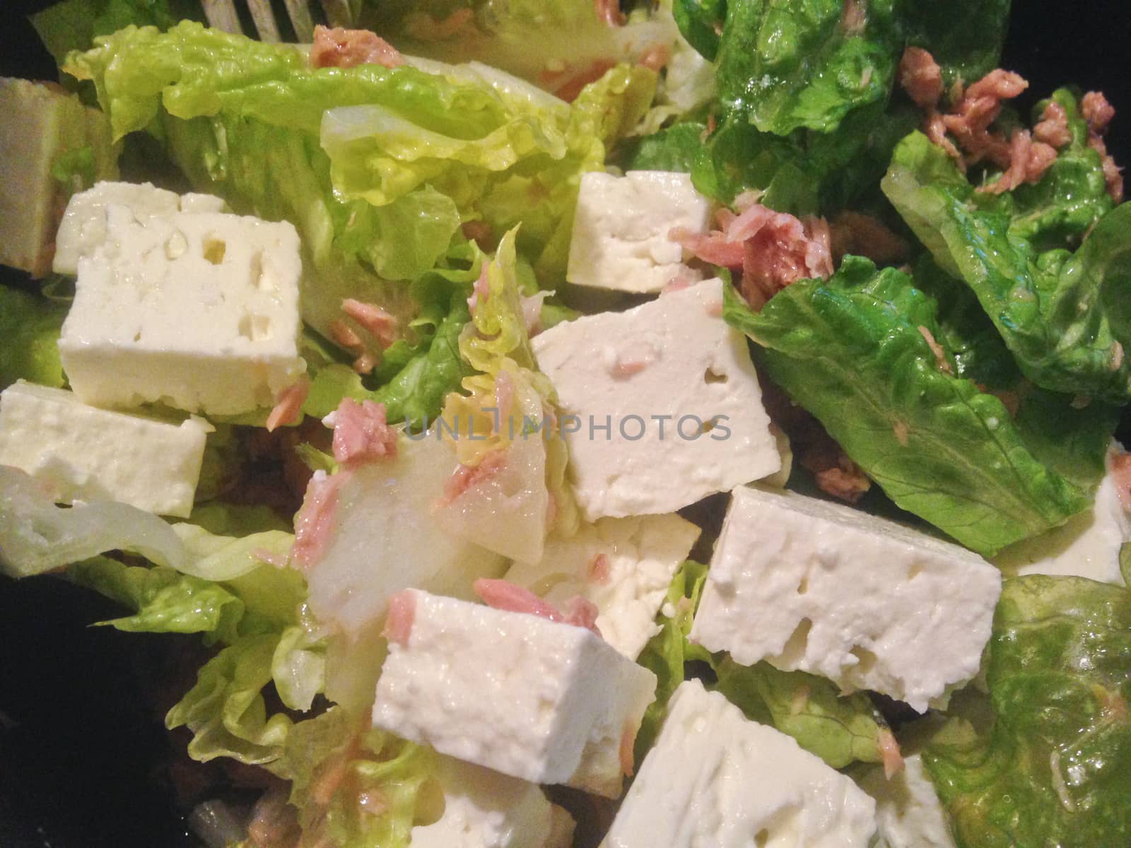 Tuna Feta cheese Italian dressing salad