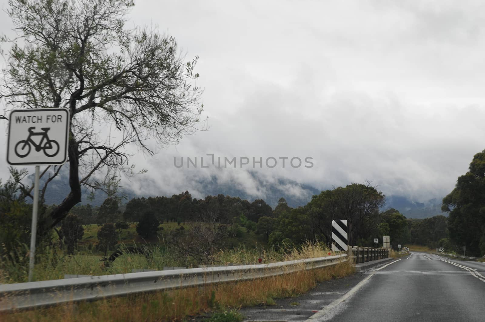 Calm high way in early morning Winter