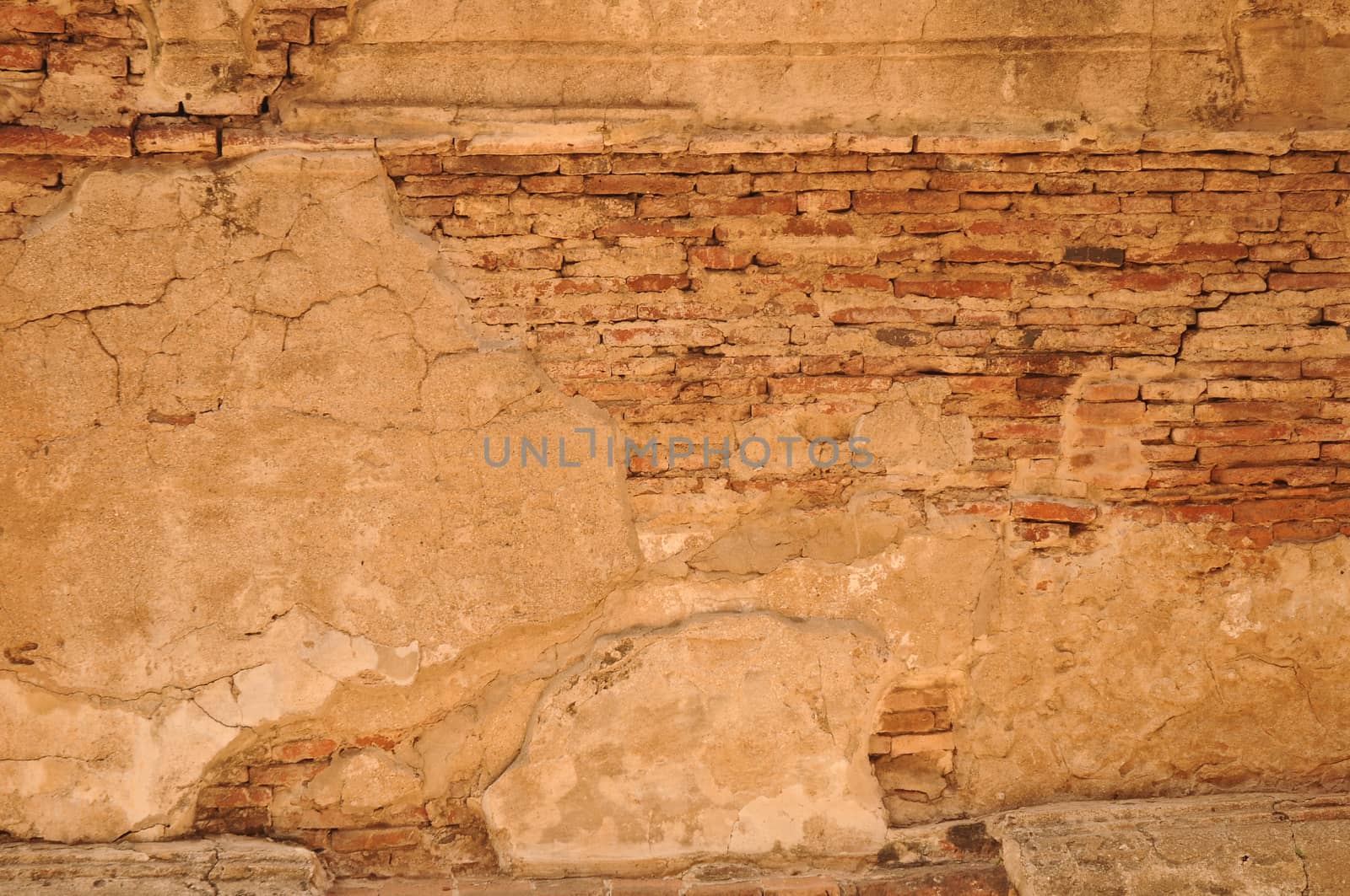 Ancient orange brick wall