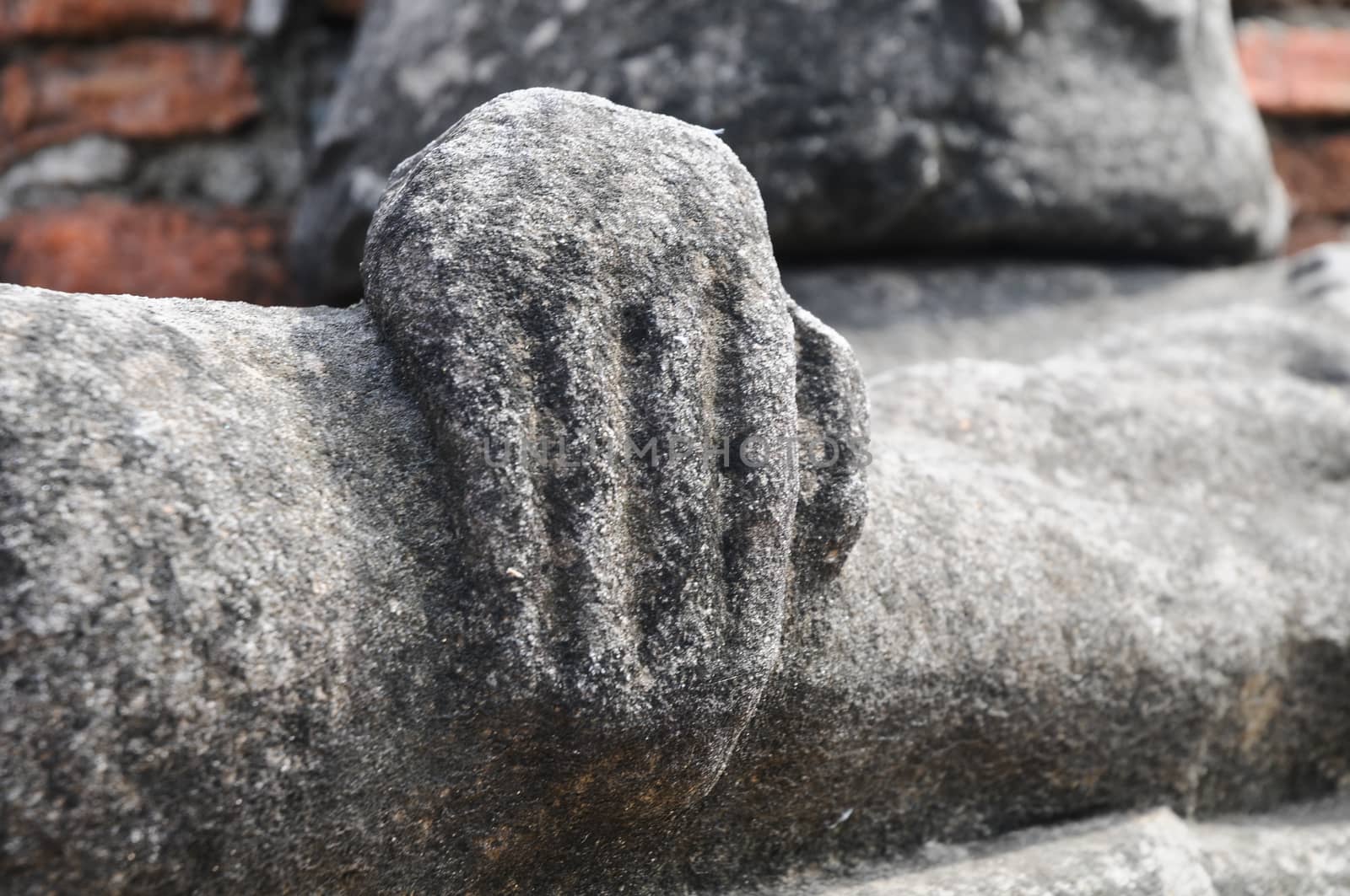 Mercy gesture hand of ancient Buddha Thailand by eyeofpaul