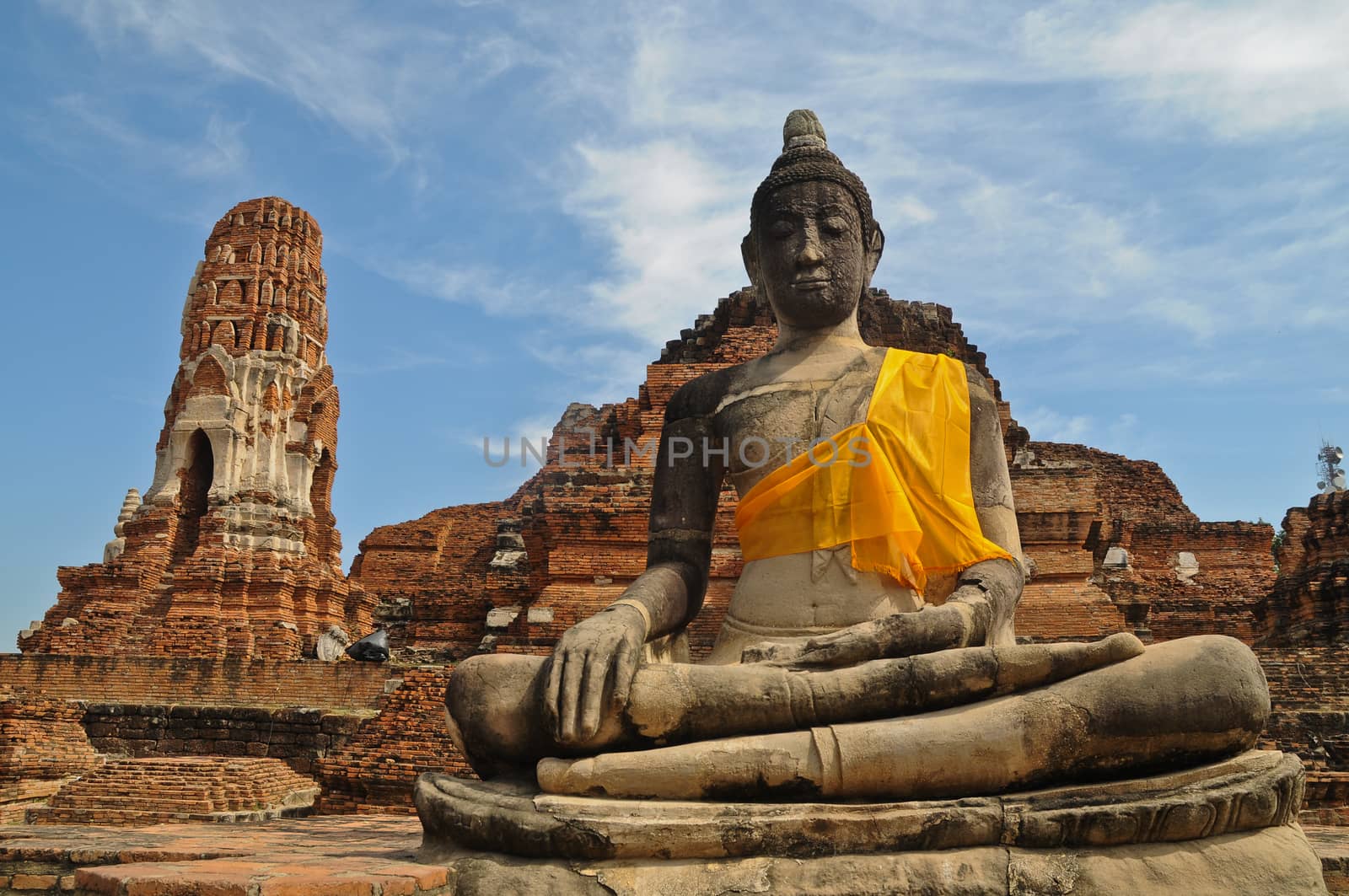 Buddha statue sit in Ayudhaya Thailand ancient city by eyeofpaul