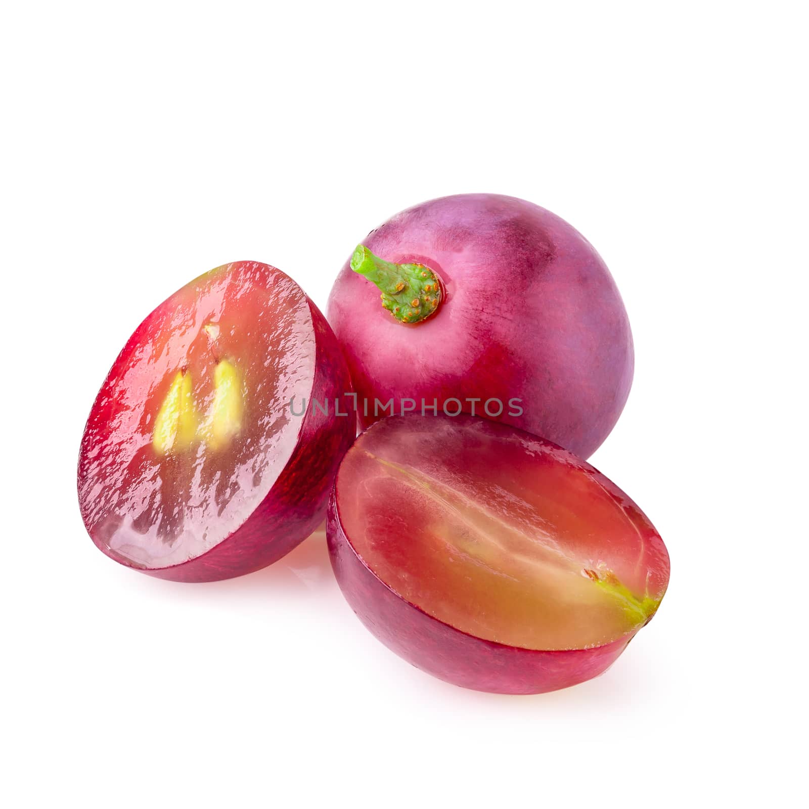 Red Grapes isolated on over white background.