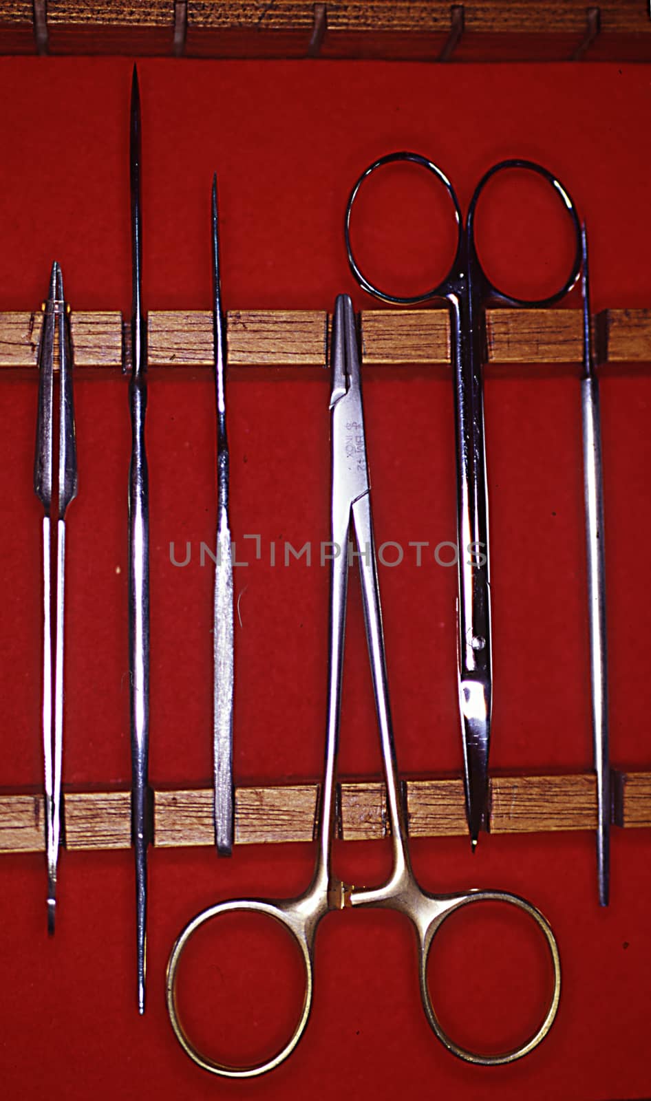 Surgical instruments in a storage box