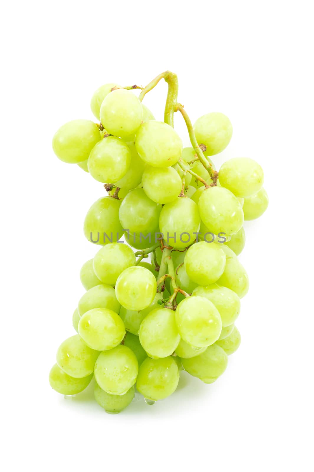 Fresh grape green on a white background by sompongtom