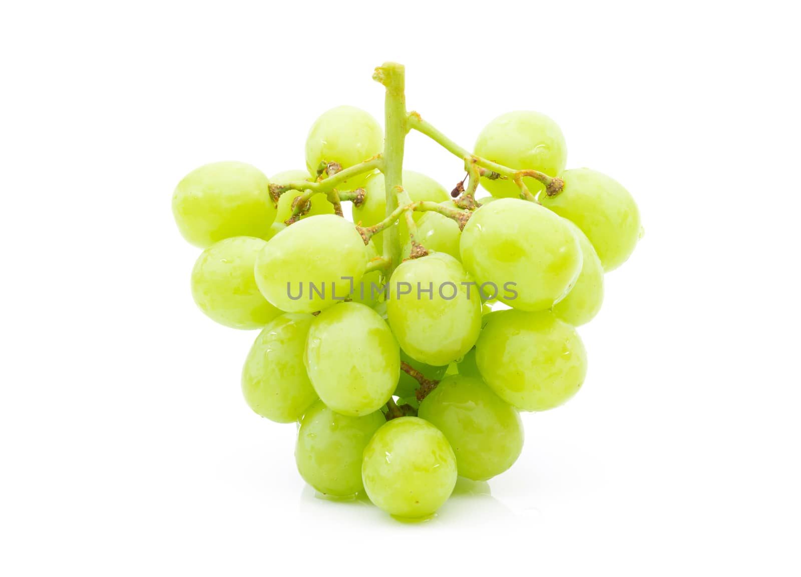 Fresh grape green on a white background by sompongtom