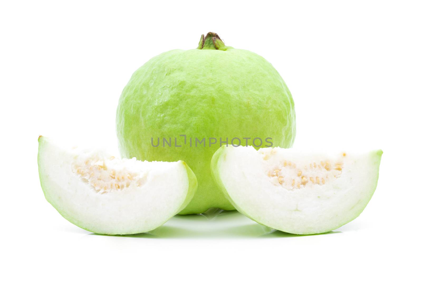 Guava fruit on a white background