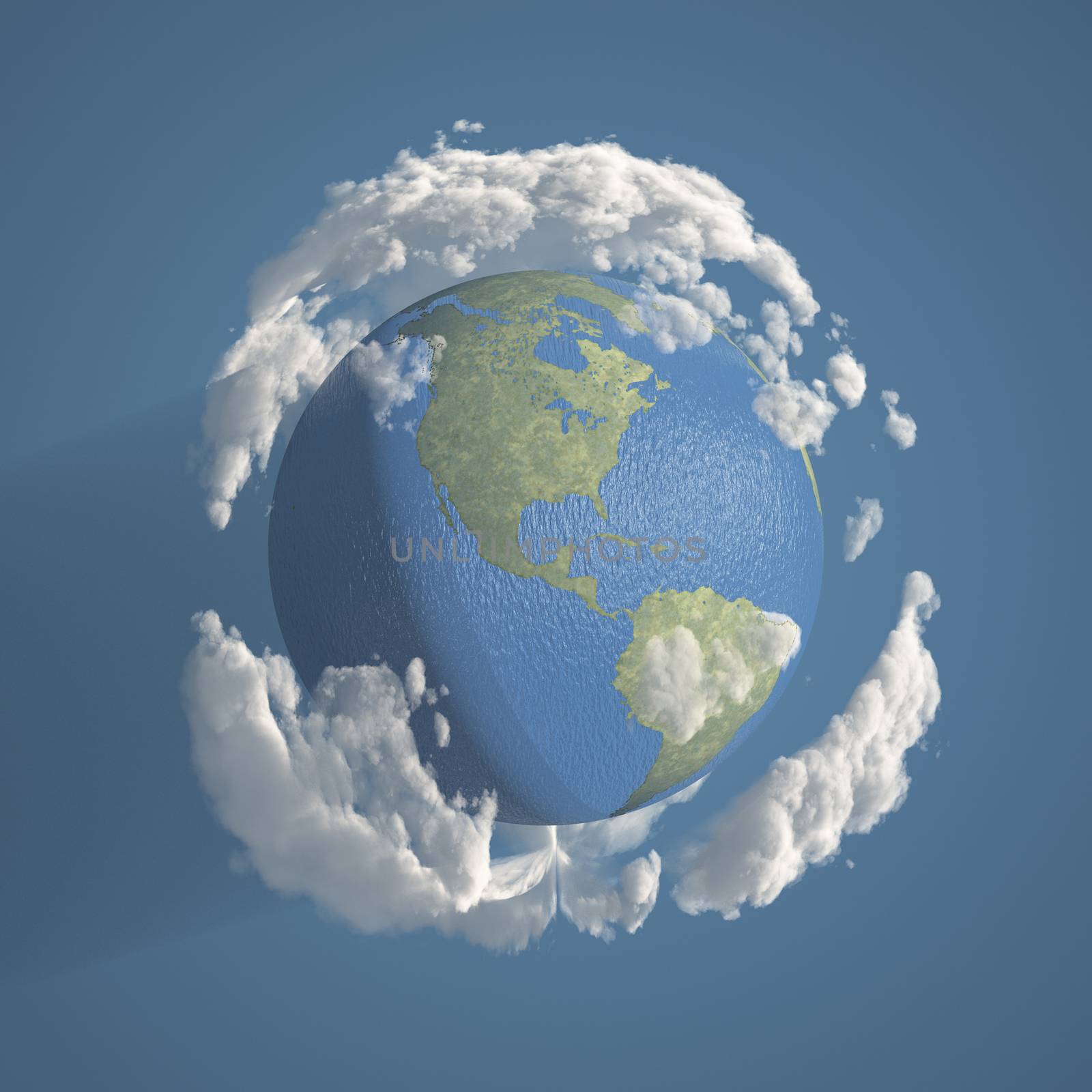 Earth with Clouds 3D by applesstock