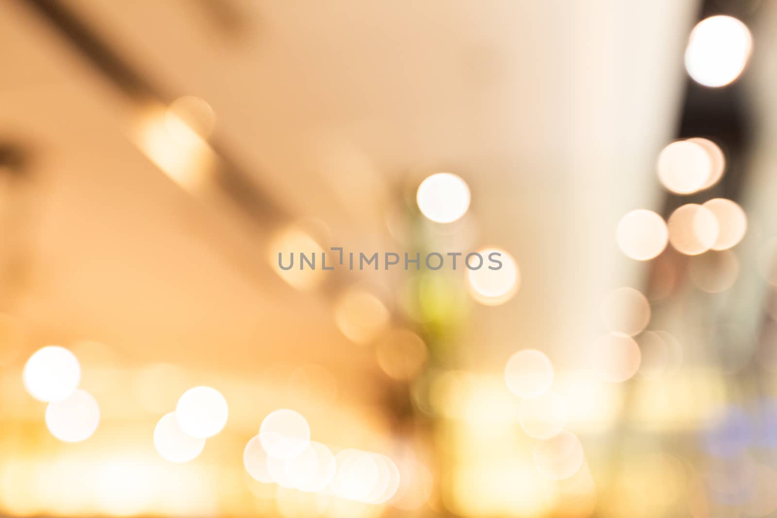 Abstract blur lights in retail shop mall background. Interior cl by golfmhee