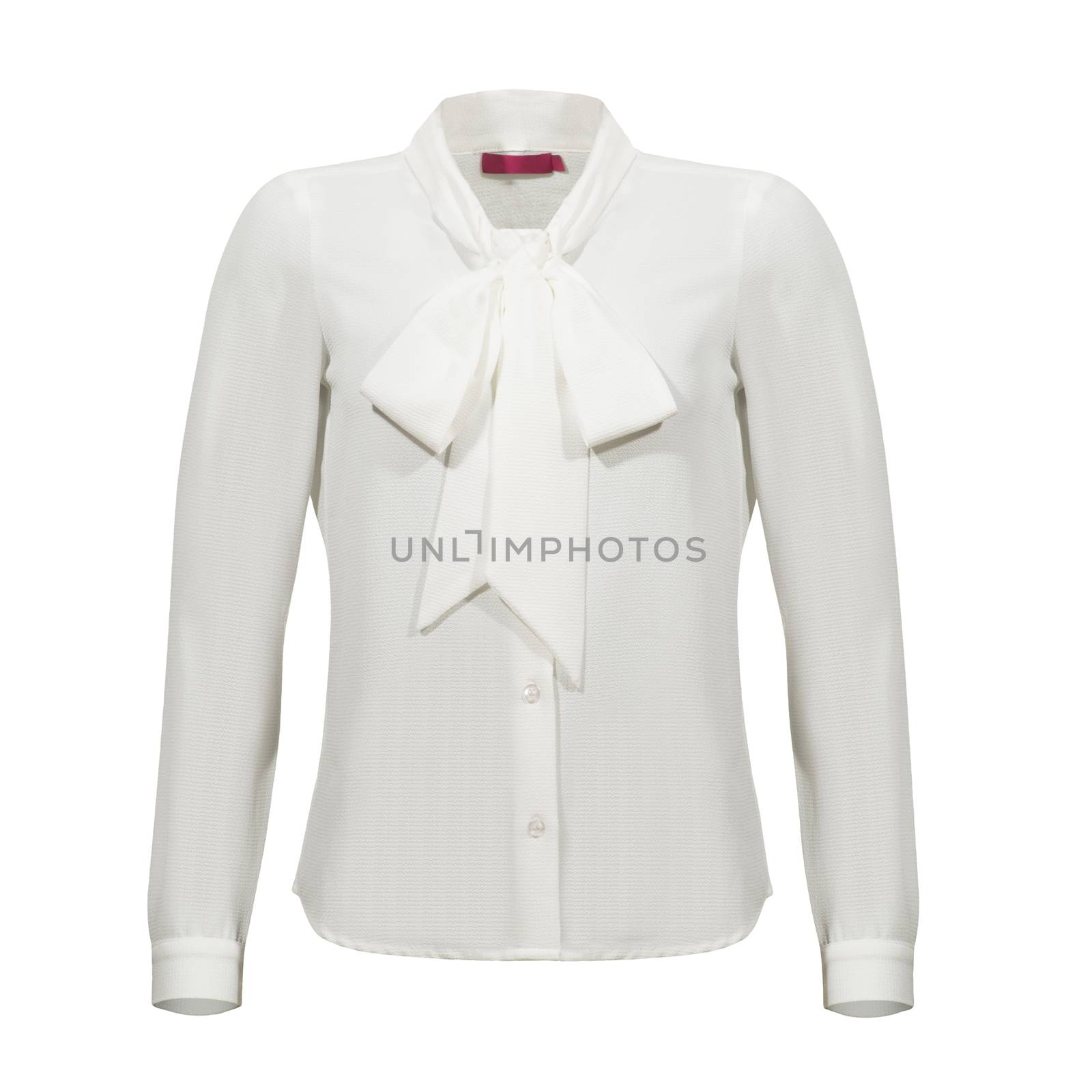 White blouse with bow isolated on white with clipping path by uphotopia