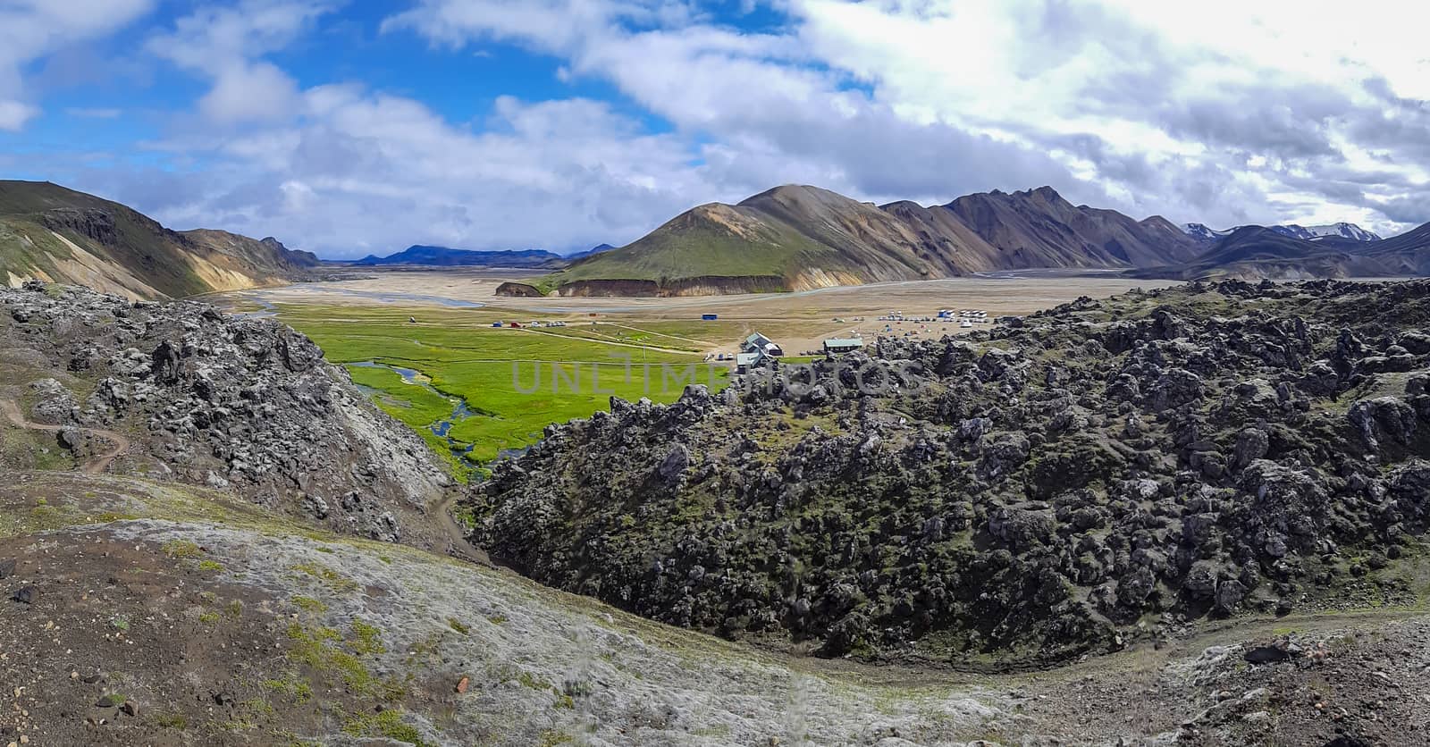 View on the nature and landscape of Landmannalaugar Tourist information Centre, Iceland, Fjallabak by kb79