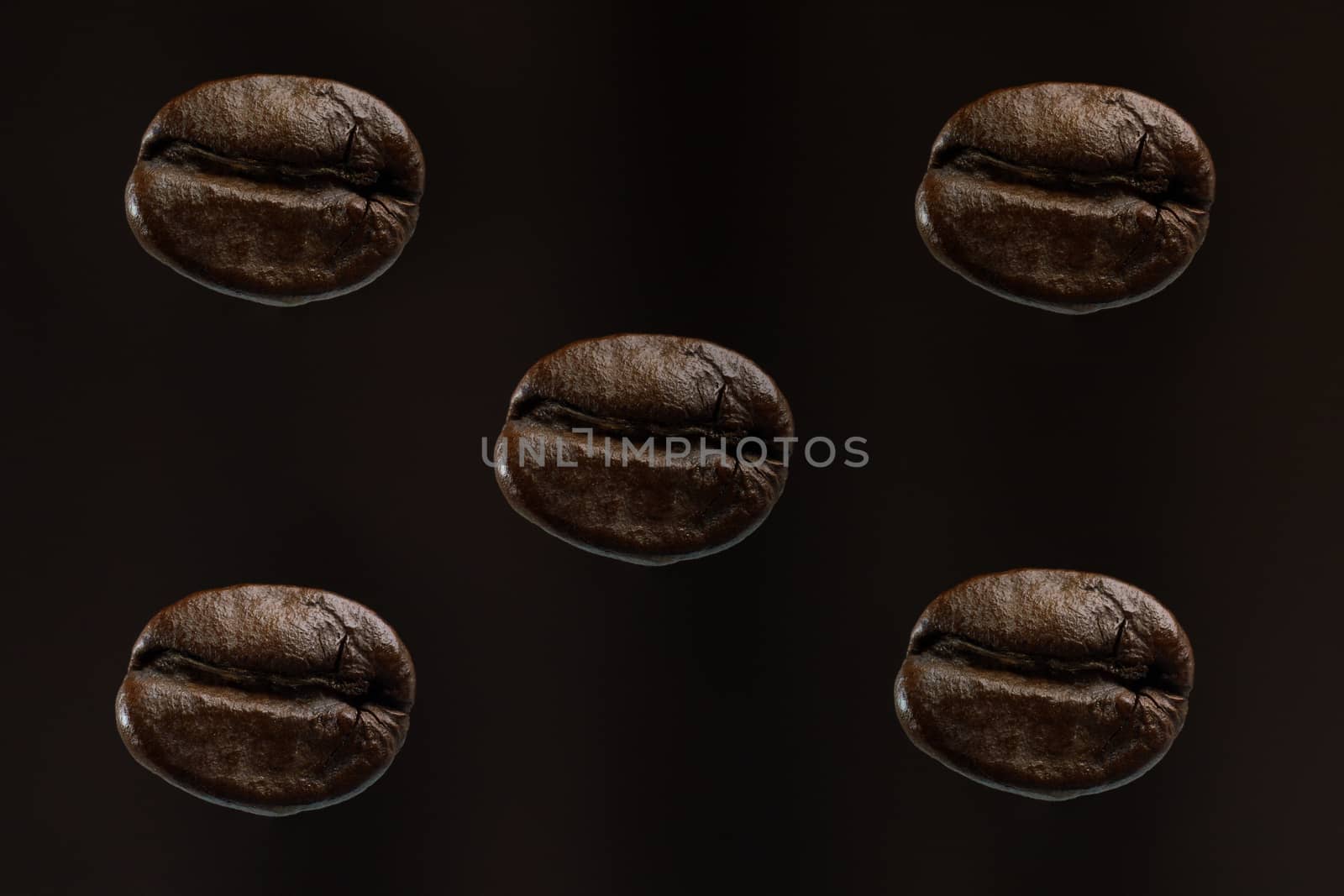 Coffee beans isolated on black background. by sirawit99