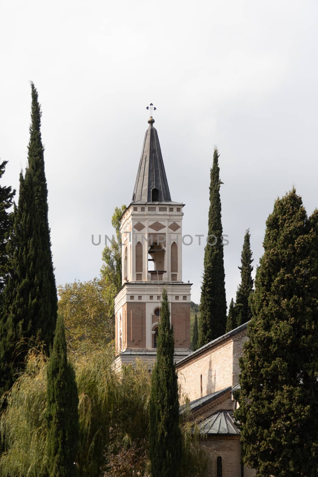 The Monastery of St. Nino at Bodbe is a Georgian Orthodox monastic complex and the seat of the Bishops of Bodbe located 2 km from the town of Sighnaghi, Kakheti, Georgia