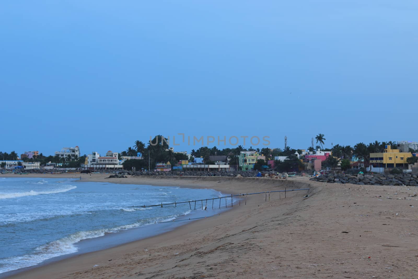 Beach with view of Kovalam City in Chennai by 9500102400