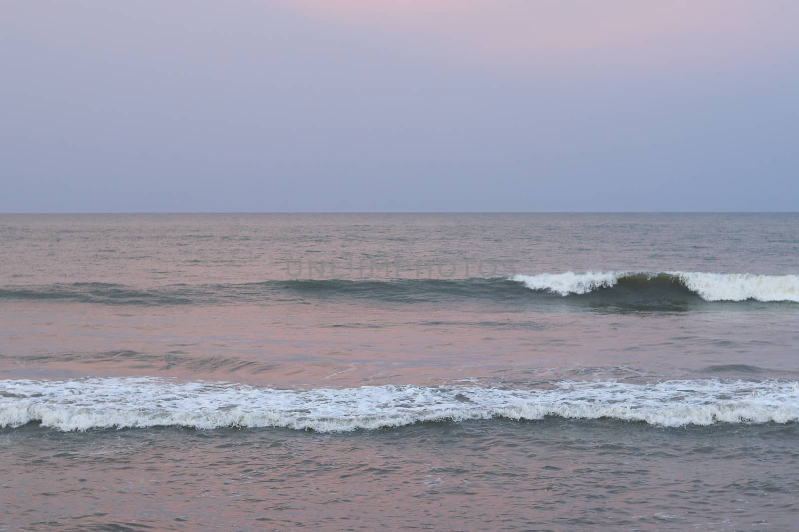 Sunset on the beach with sweet waves by 9500102400