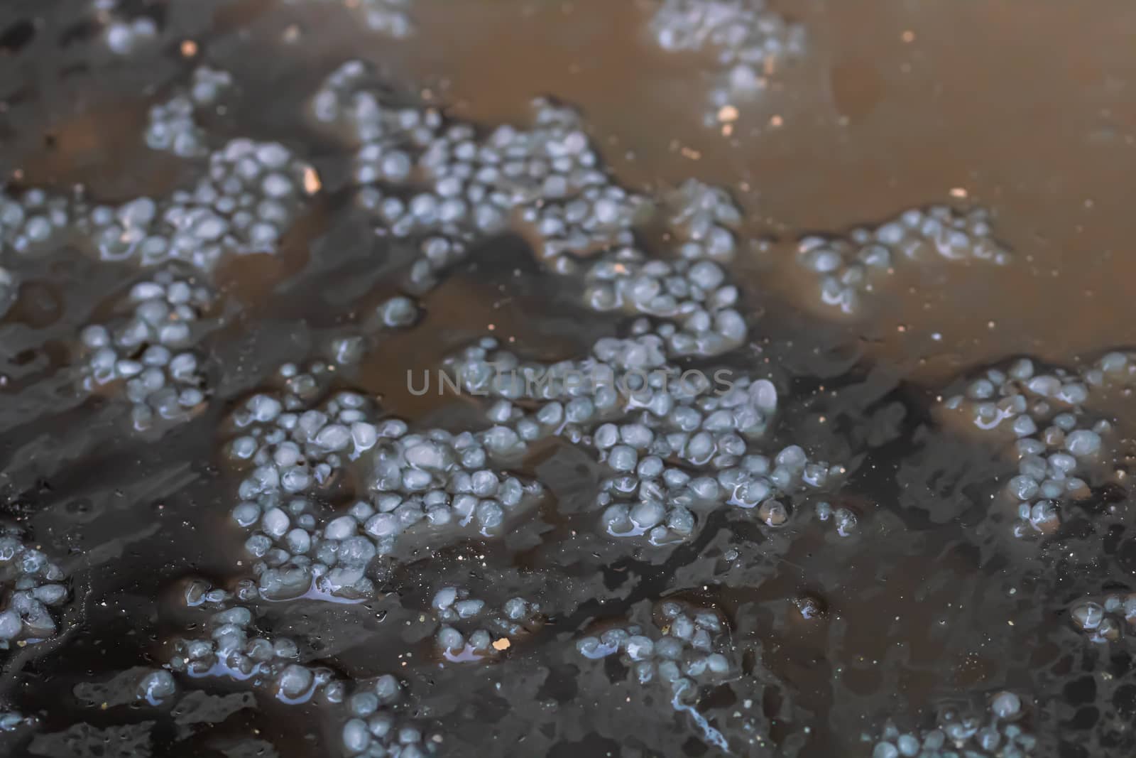 Close up of hailing, selective focus on small hail balls. by vladispas