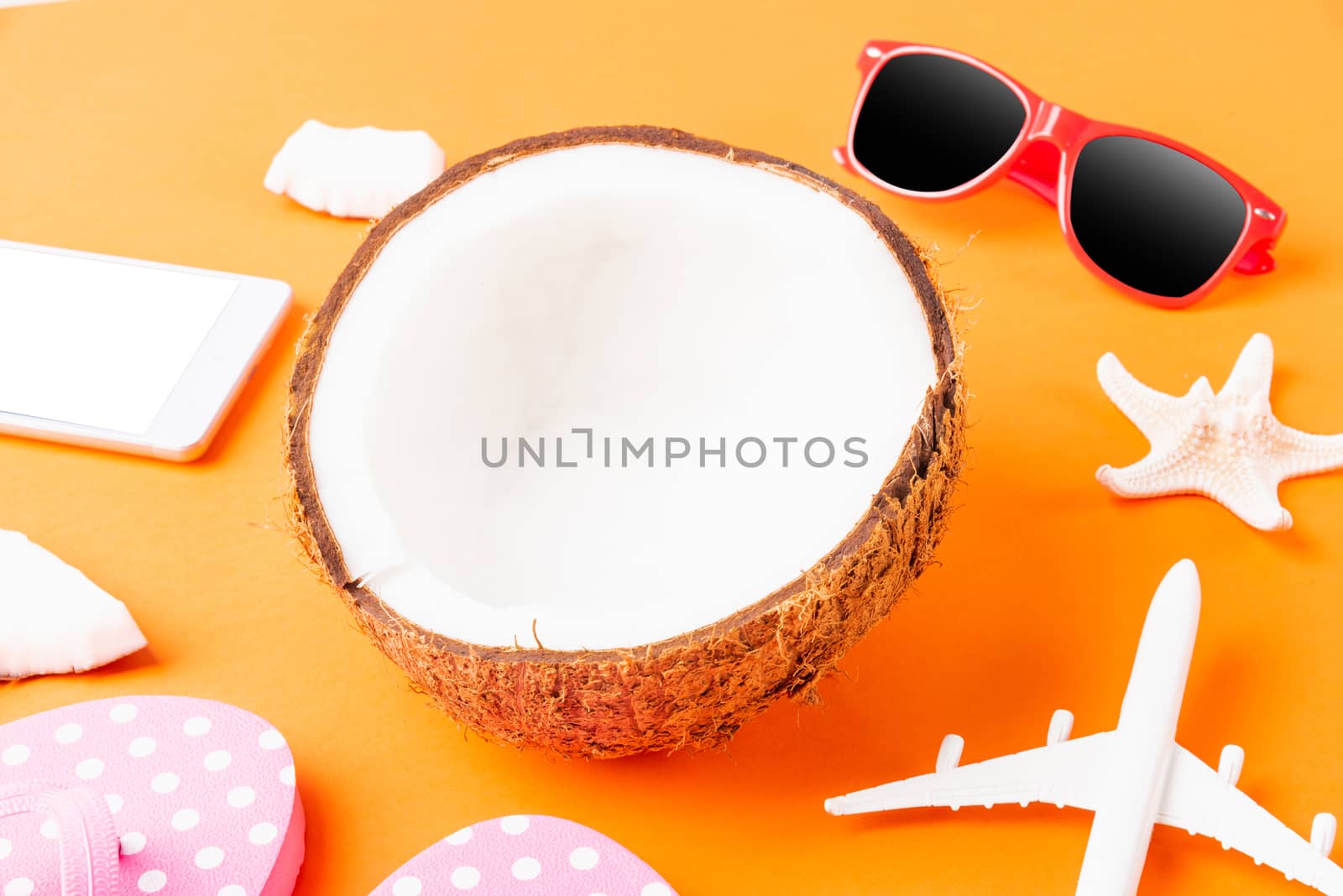 fresh coconut, and summer accessories by Sorapop