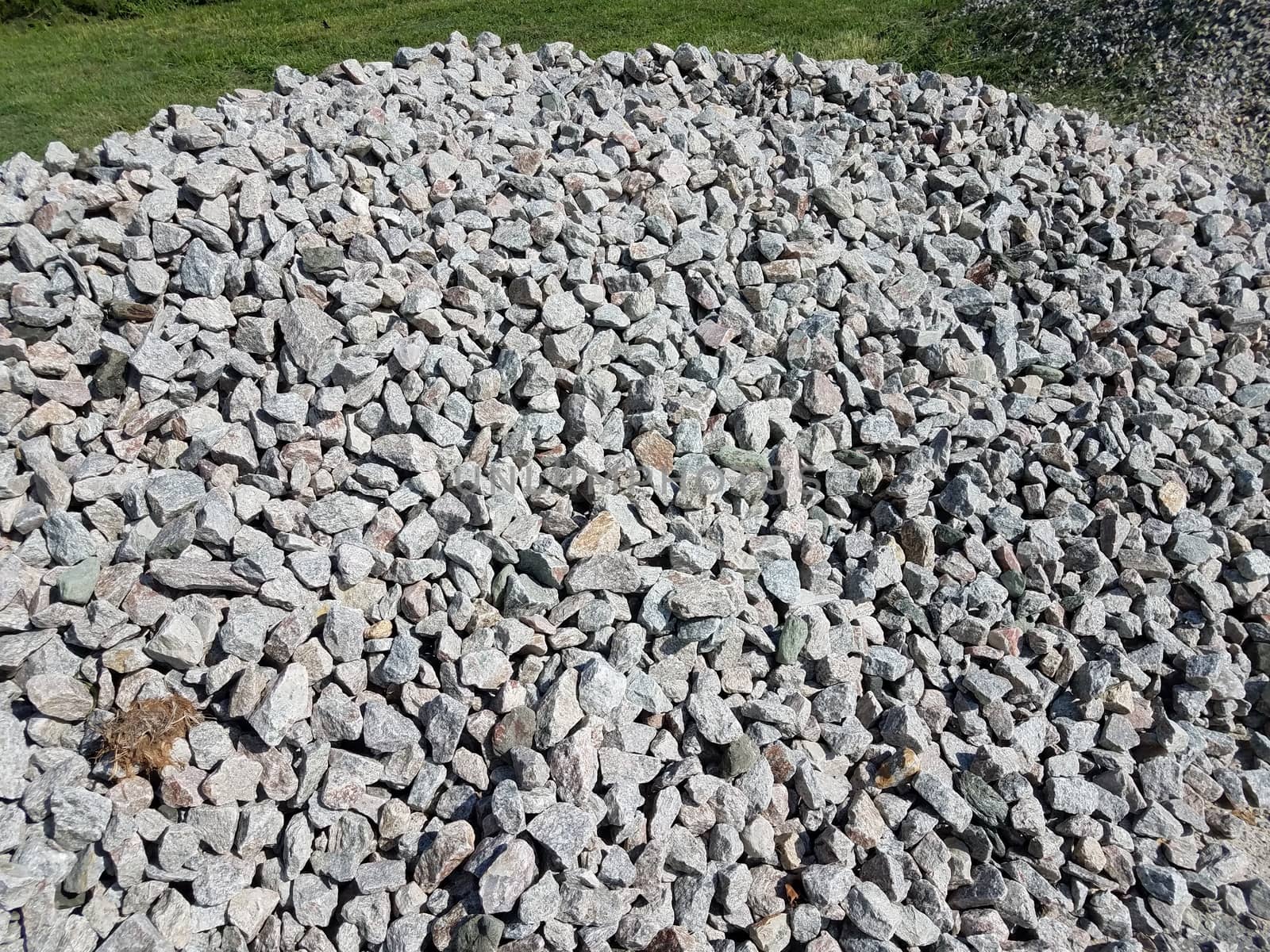 pile of grey rocks or stones at construction site