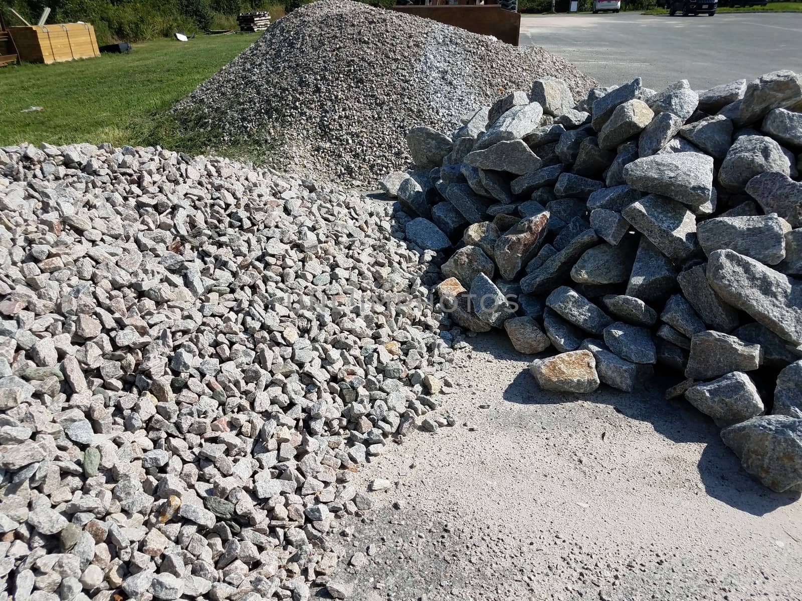 pile of grey rocks at construction site by stockphotofan1