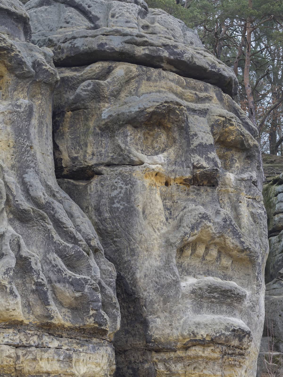 big face devils head sculpted in 19th century by Vaclav Levy to  by Henkeova