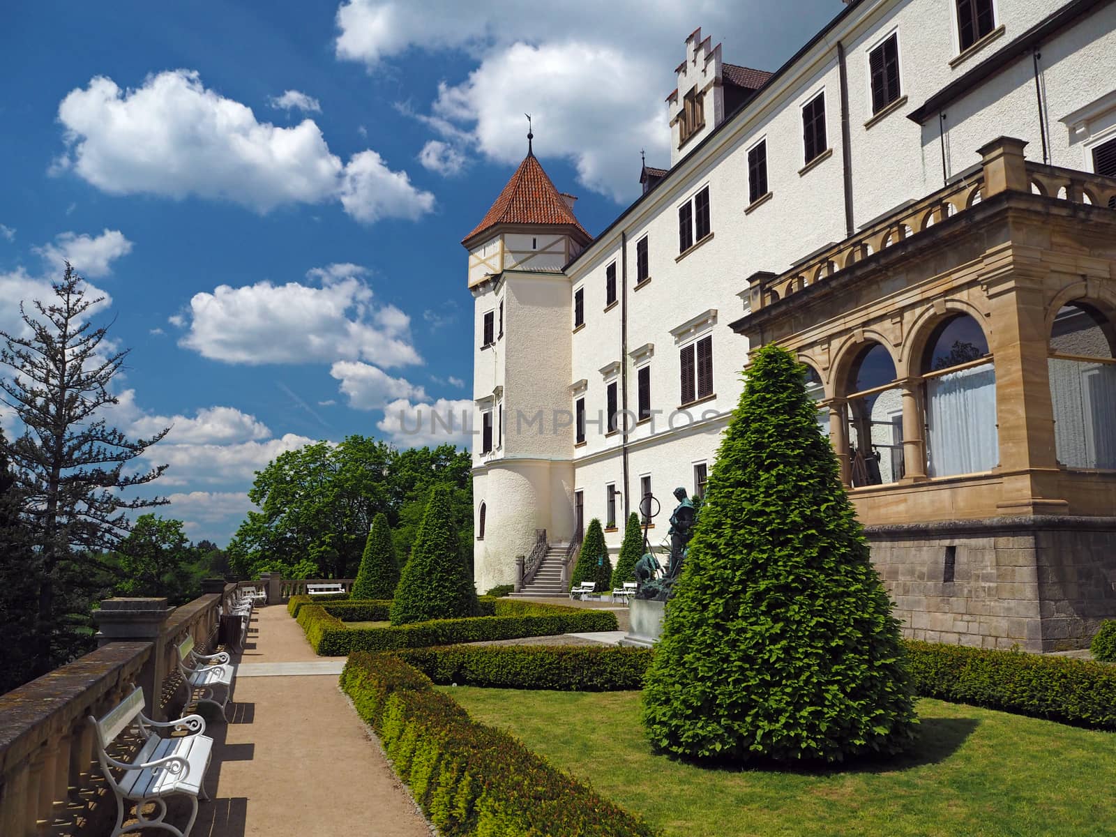 Czech republic, Konopiste, May 16, 2017: Castle chateau Konopist by Henkeova