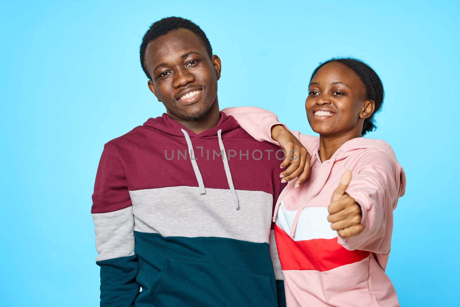 Beautiful young couple of African appearance lifestyle.