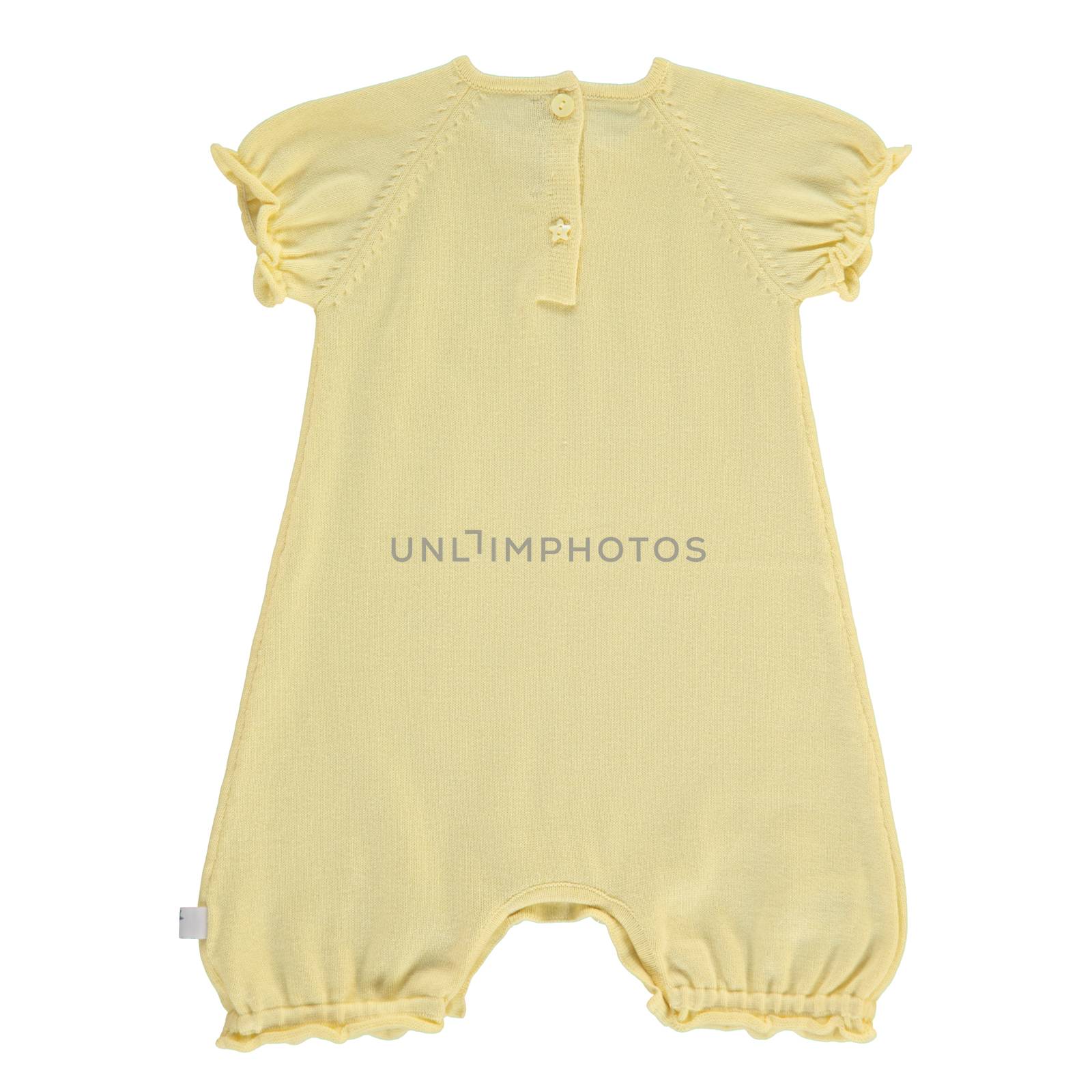 Yellow onesie isolated on white with clipping path by uphotopia
