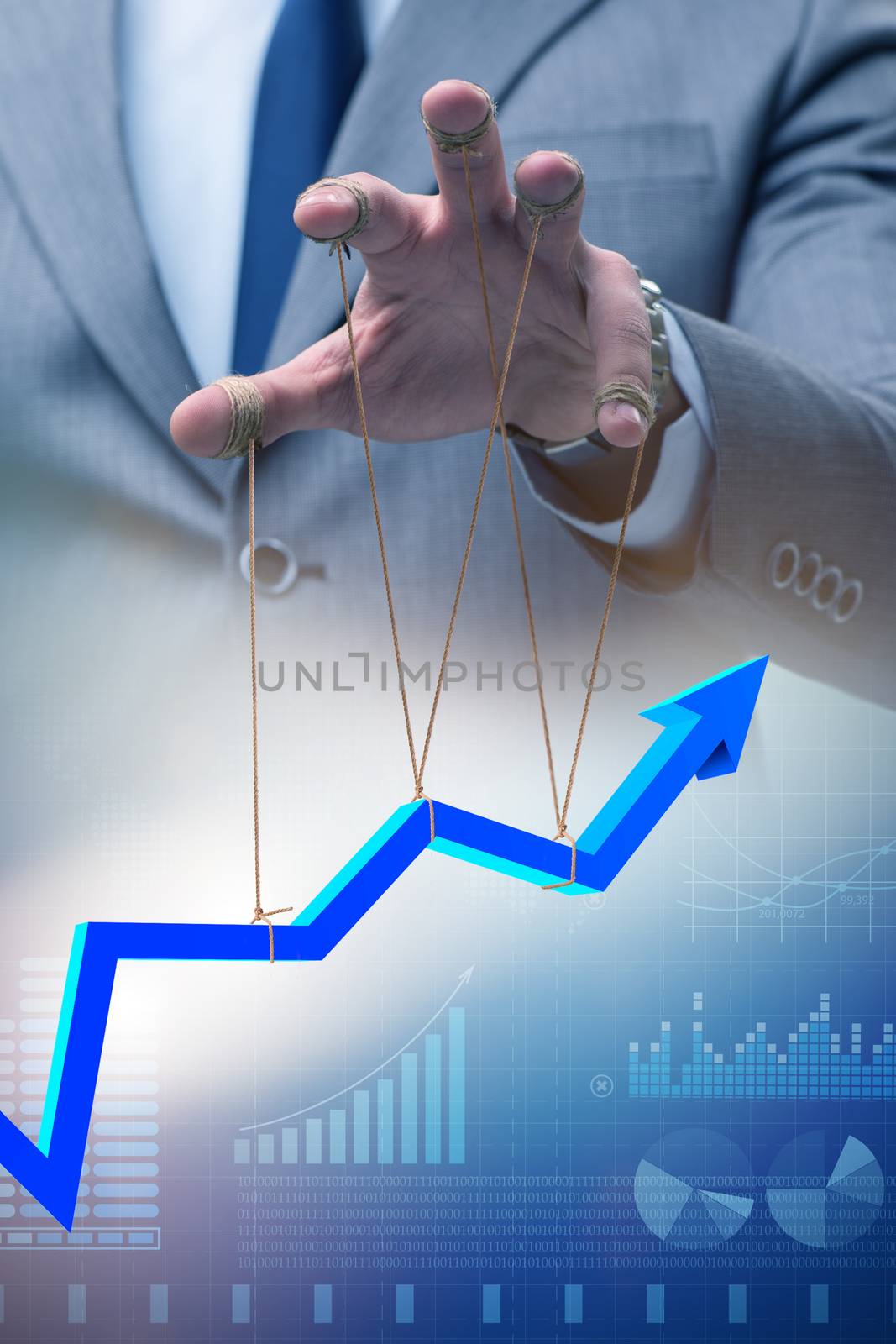 Hand supporting the growth chart line