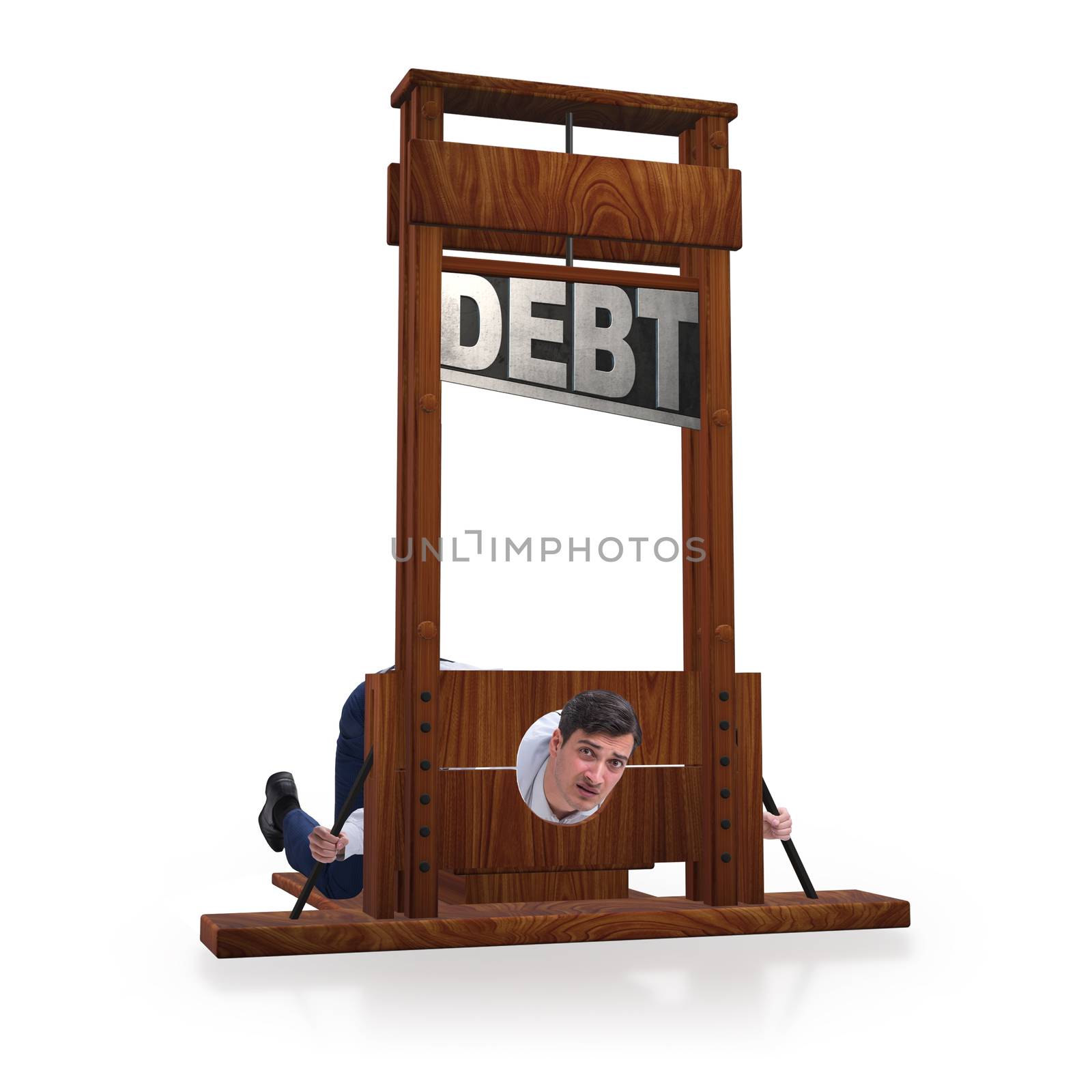 Businessman in heavy debt business concept by Elnur