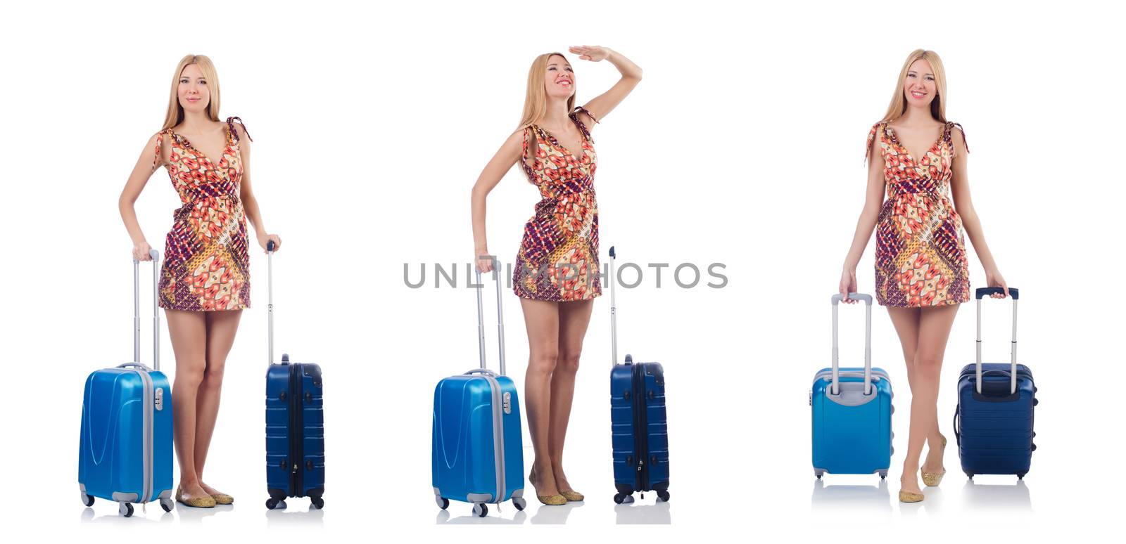 Woman preparing for travel on summer vacation by Elnur