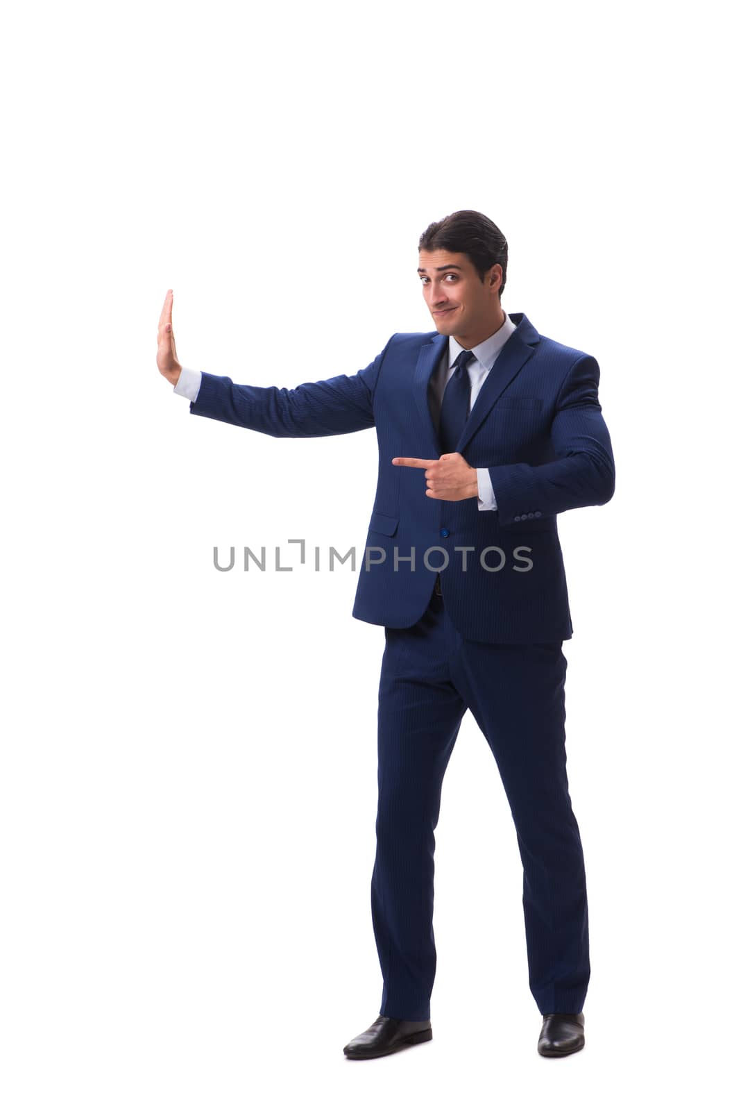 Young businessman isolated on white background 