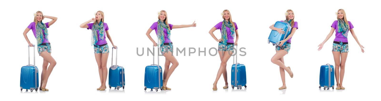 Woman preparing for travel on summer vacation by Elnur