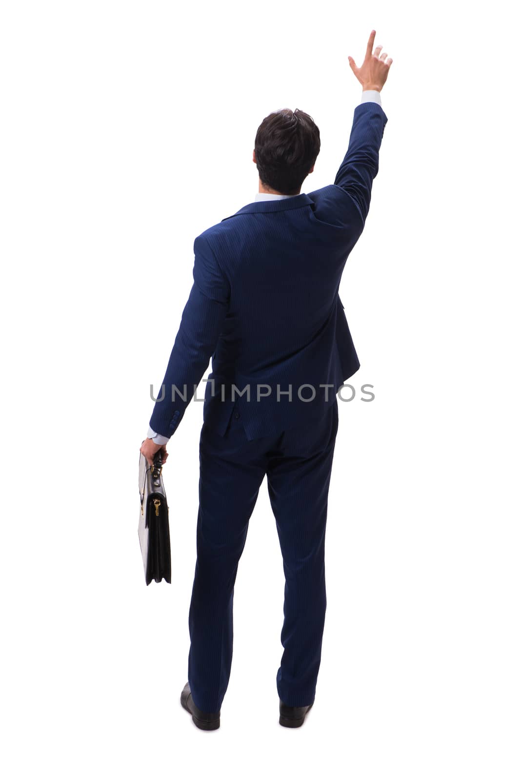 Young businessman isolated on white background 